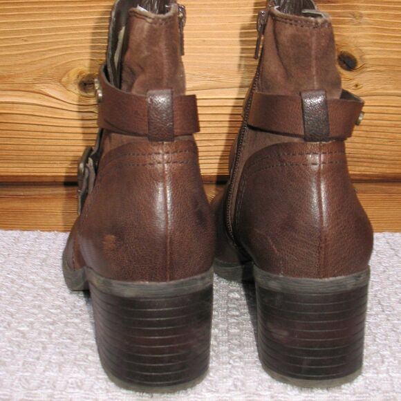 Brown Buckle  Ankle Boots - Picture 5 of 9